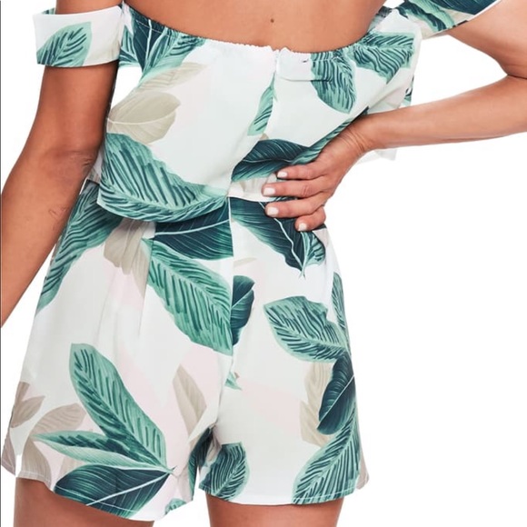 Nordstrom Misguided Print Off The Shoulder Romper - Picture 5 of 7